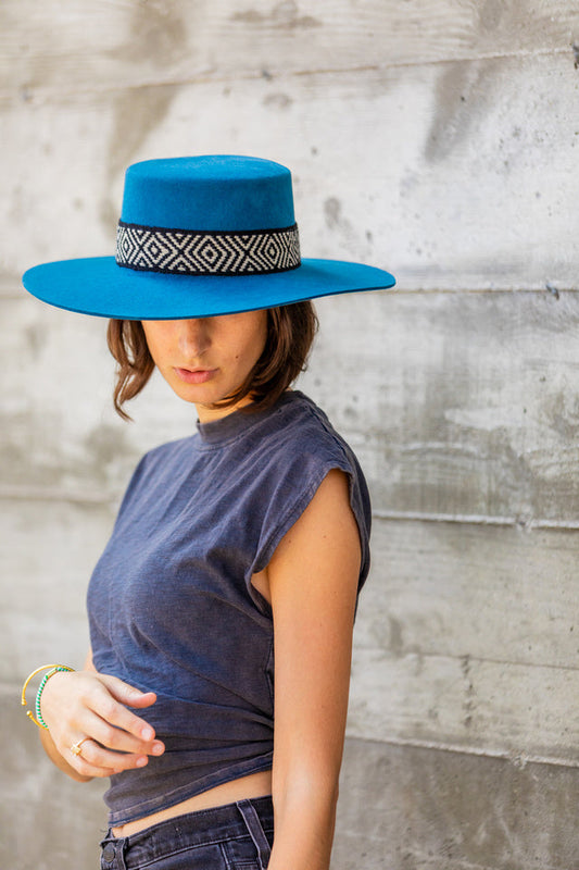 Sombrero español de fieltro de alpaca — denim