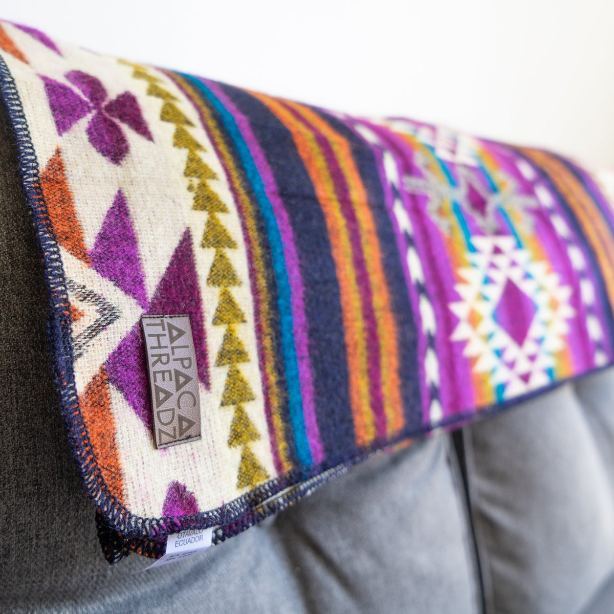 Manta andina de mezcla de alpaca — Amatista