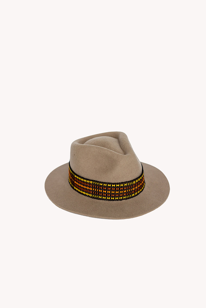 Fedora de fieltro de alpaca — beige