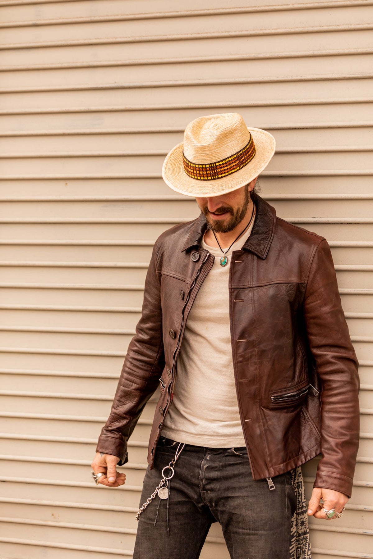 Fedora de paja de palma — natural