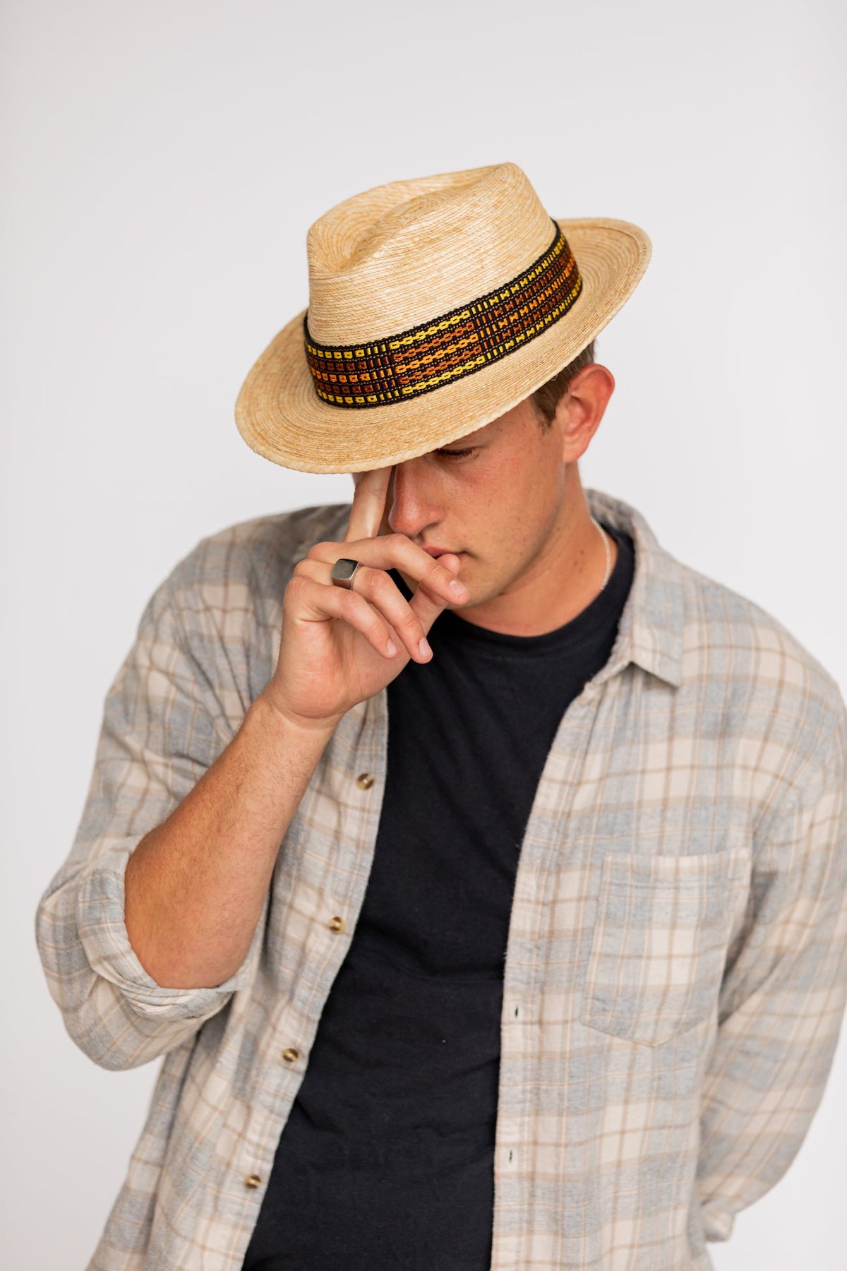 Fedora de paja de palma — natural
