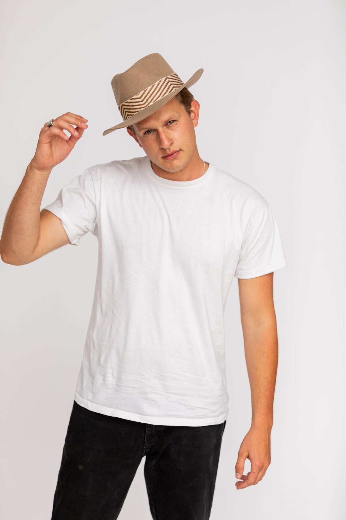 Fedora de fieltro de alpaca — beige
