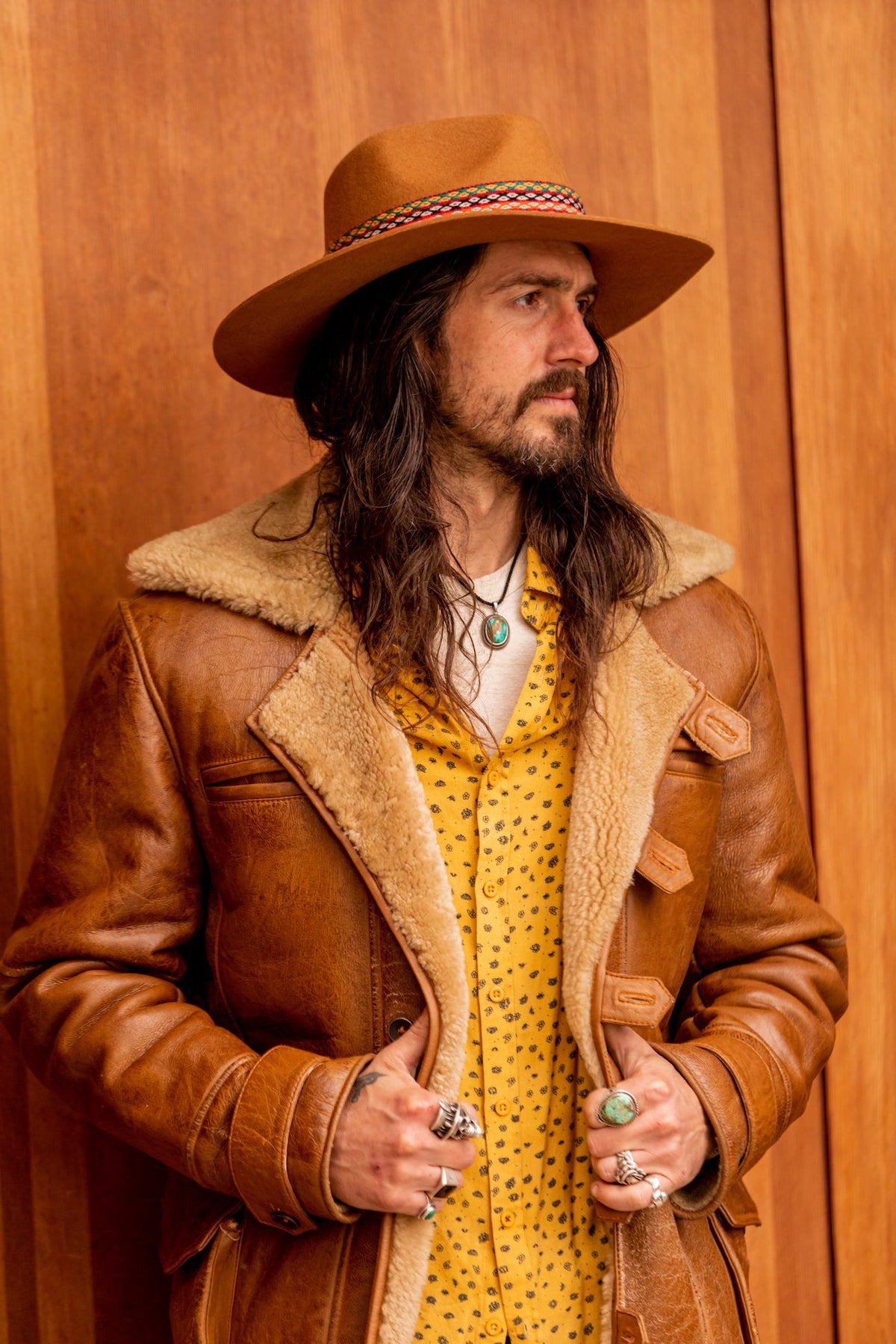 Sombrero western de fieltro de alpaca — camel