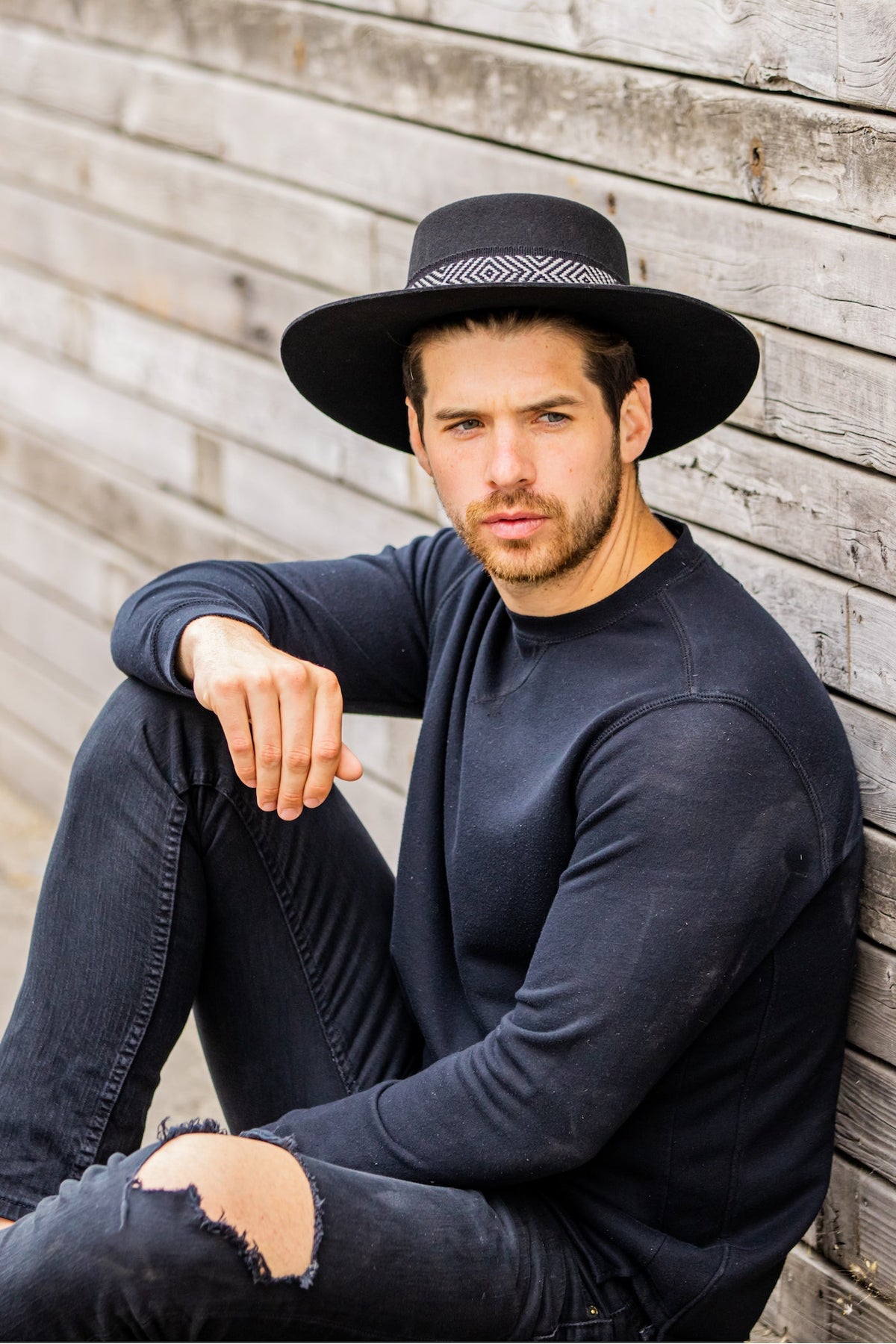 Sombrero español de fieltro de alpaca — negro