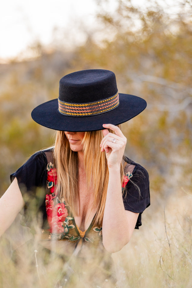 Sombrero español de fieltro de alpaca — negro