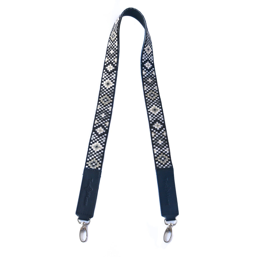 Mai Woven Bag Strap — Black & White
