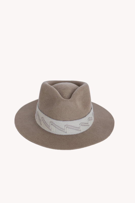 Fedora de fieltro de alpaca — beige