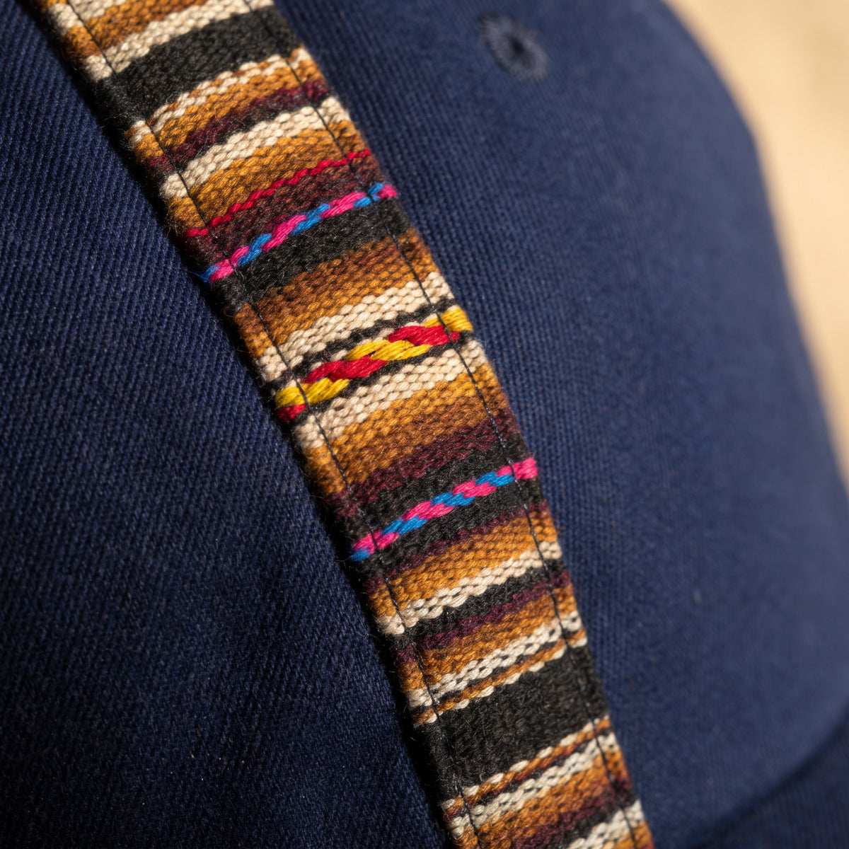 Cajamarca — handwoven stripe band, macro