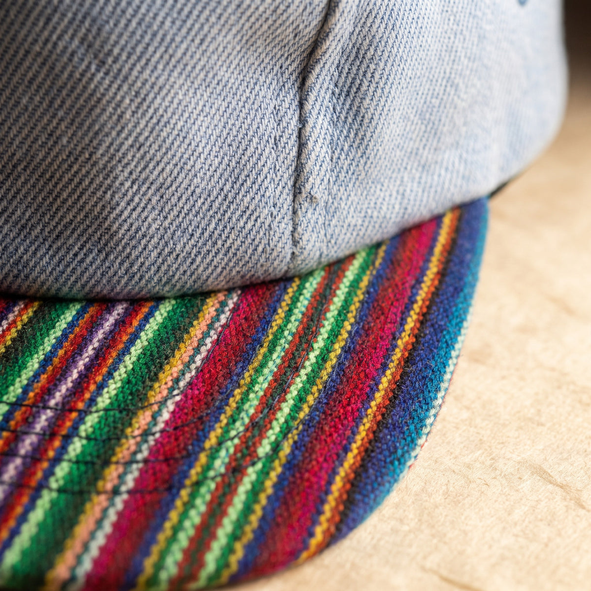Copacabana — handwoven brim, macro