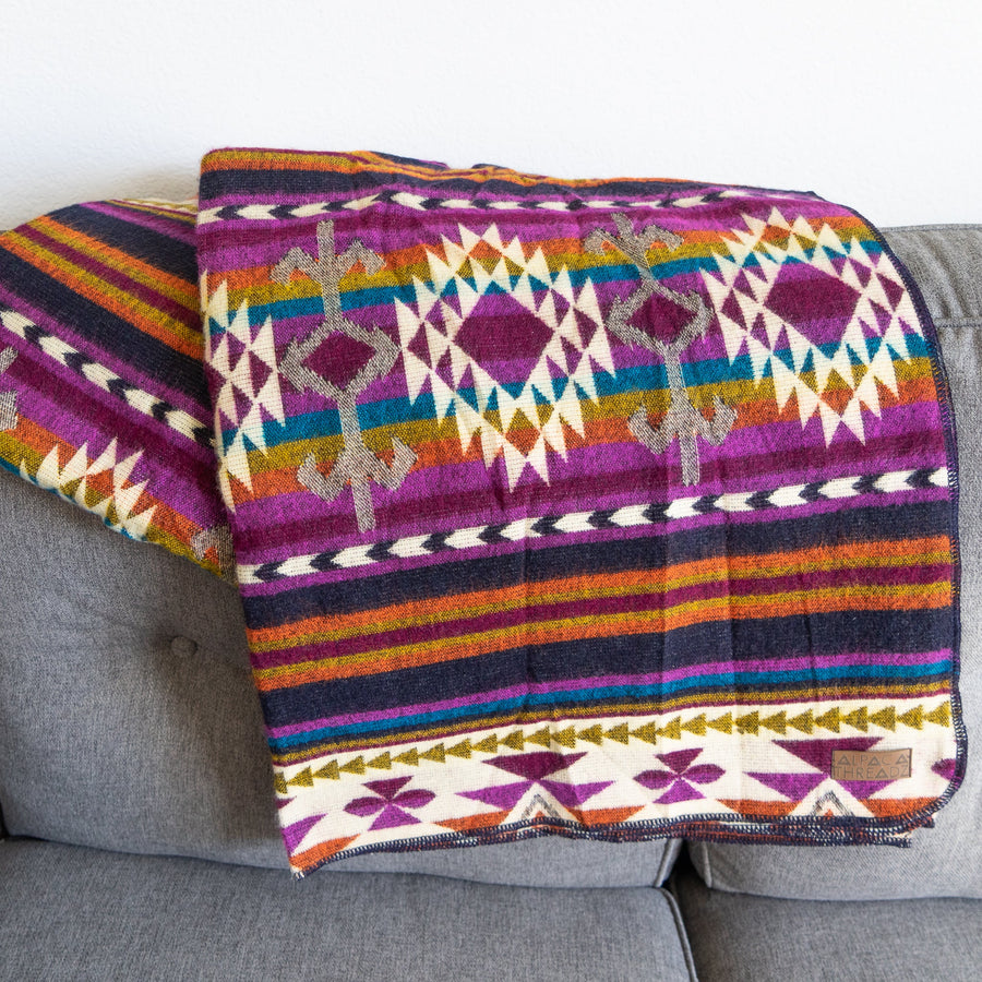 Andean Alpaca Blend Blanket — Amethyst
