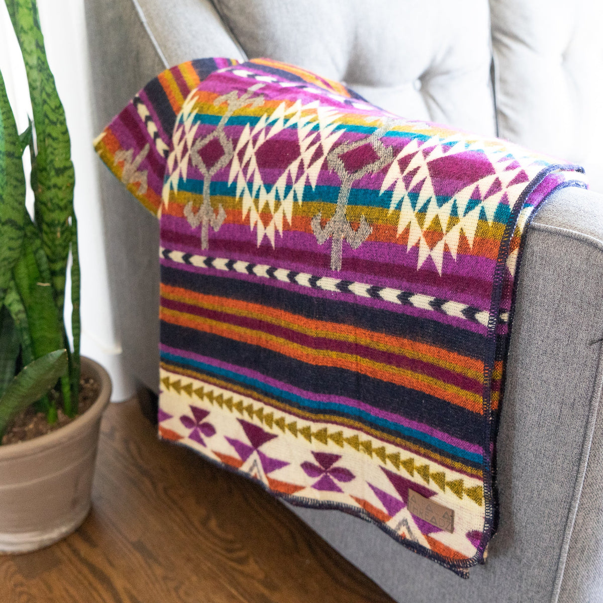 Manta andina de mezcla de alpaca — Amatista