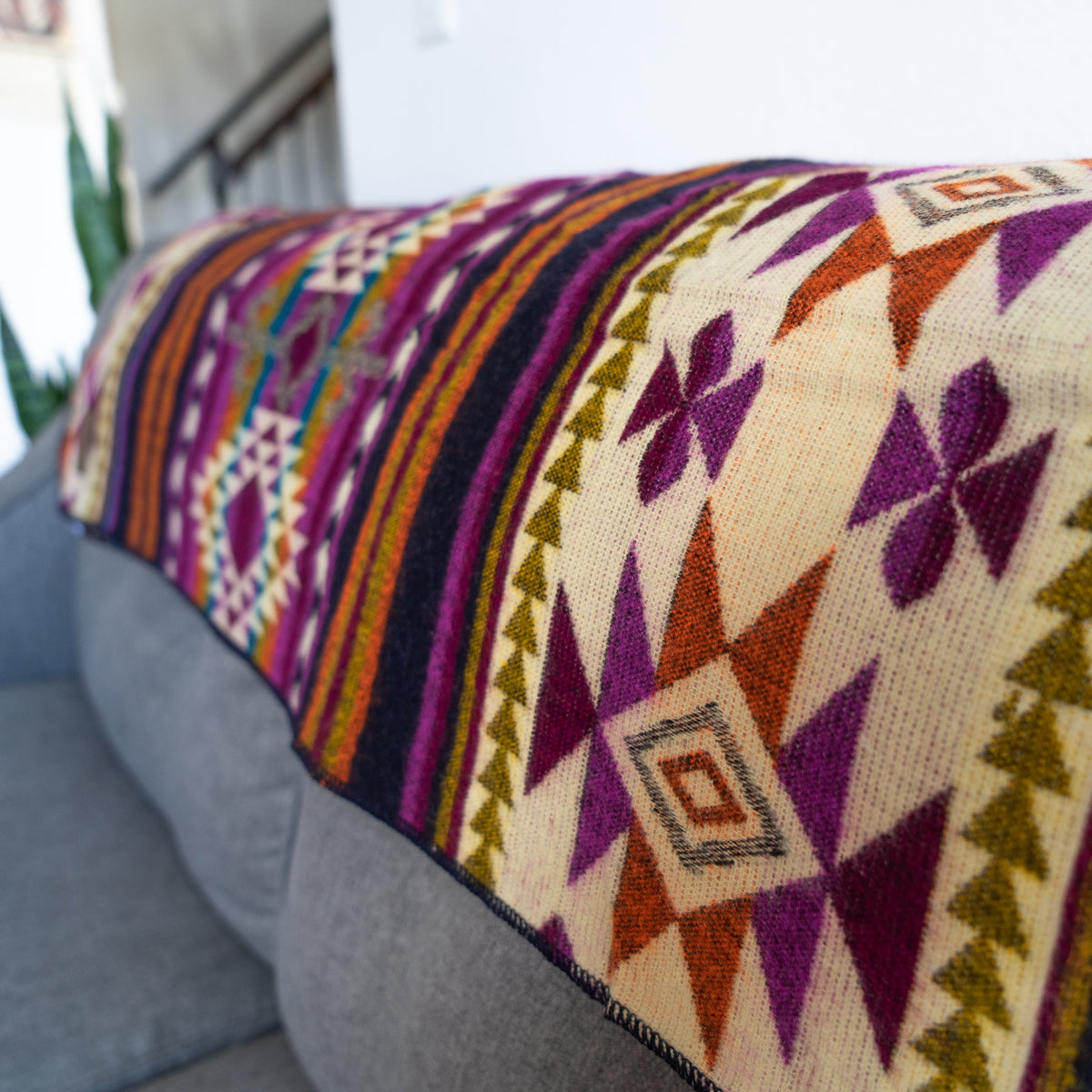 Manta andina de mezcla de alpaca — Amatista