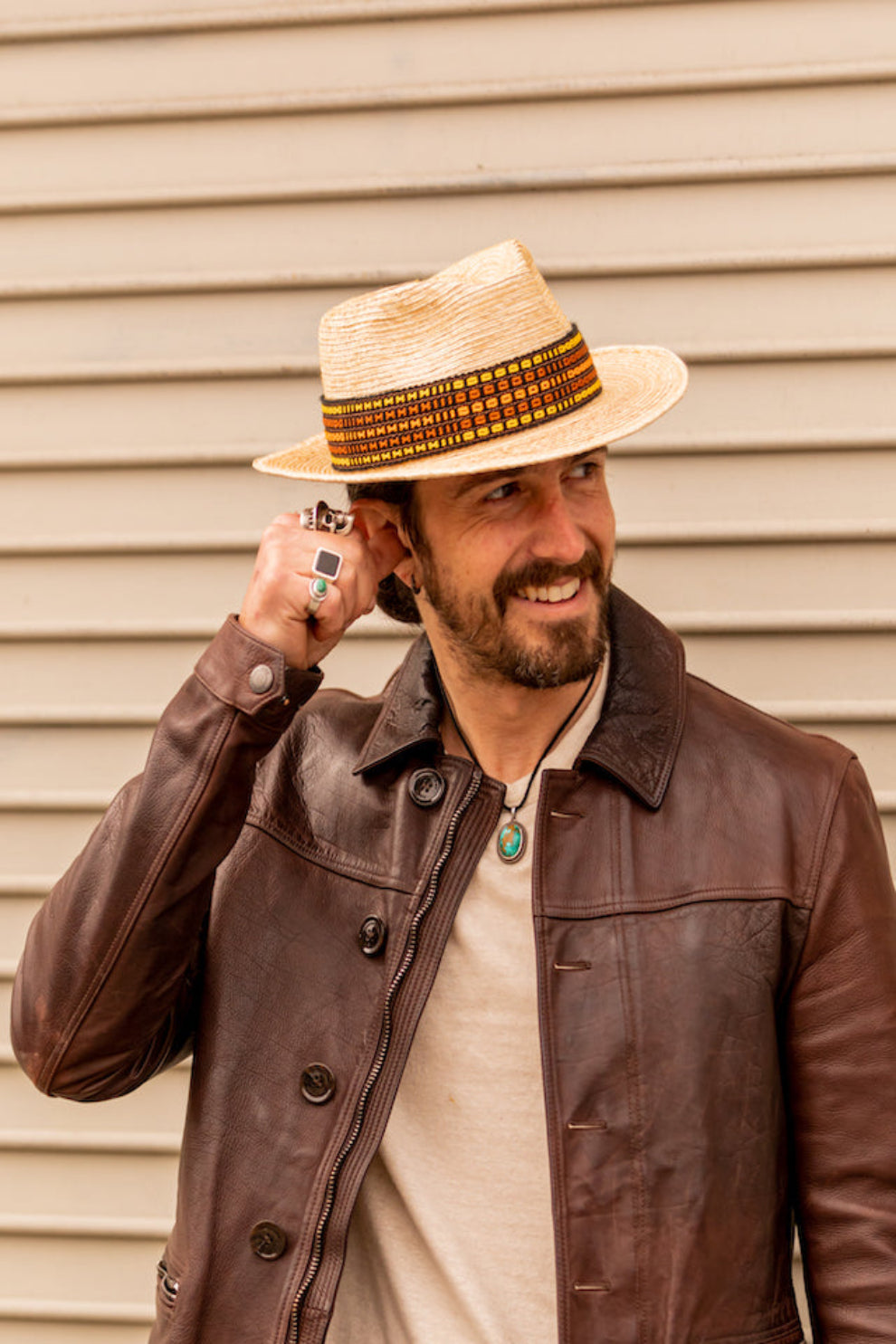 Fedora de paja de palma — natural