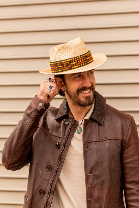 Fedora de paja de palma — natural