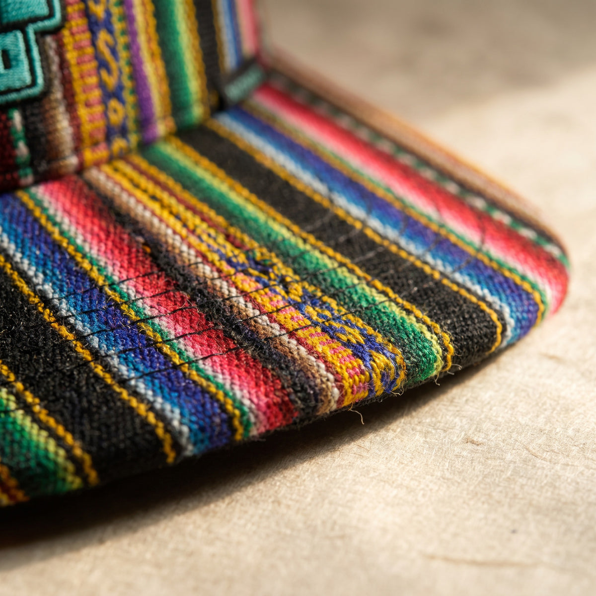 Huaraz — handwoven brim, macro