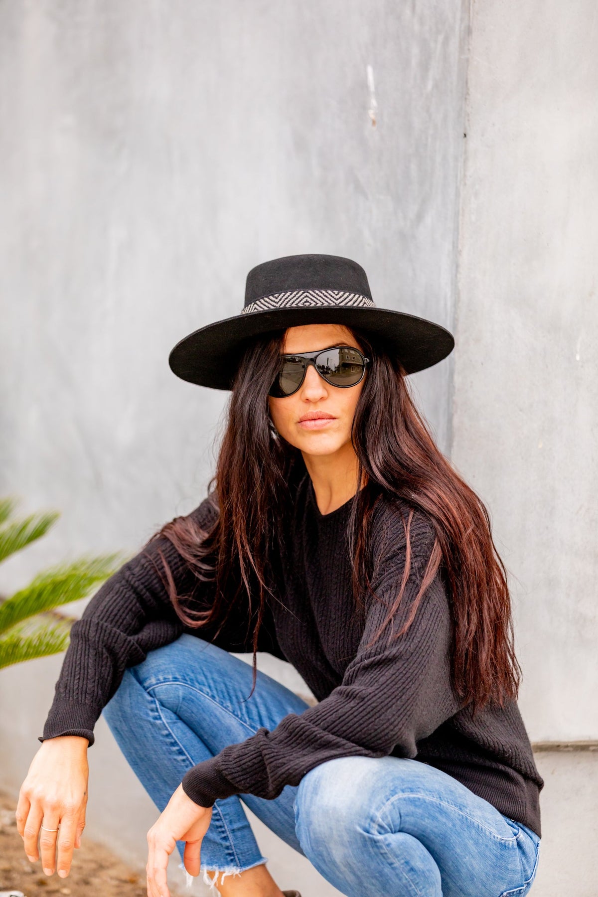 Sombrero español de fieltro de alpaca — negro