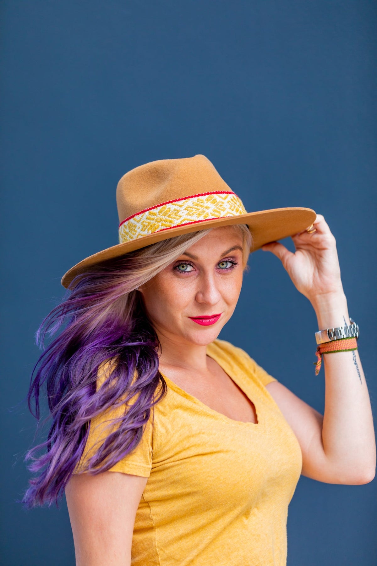Sombrero western de fieltro de alpaca — camel
