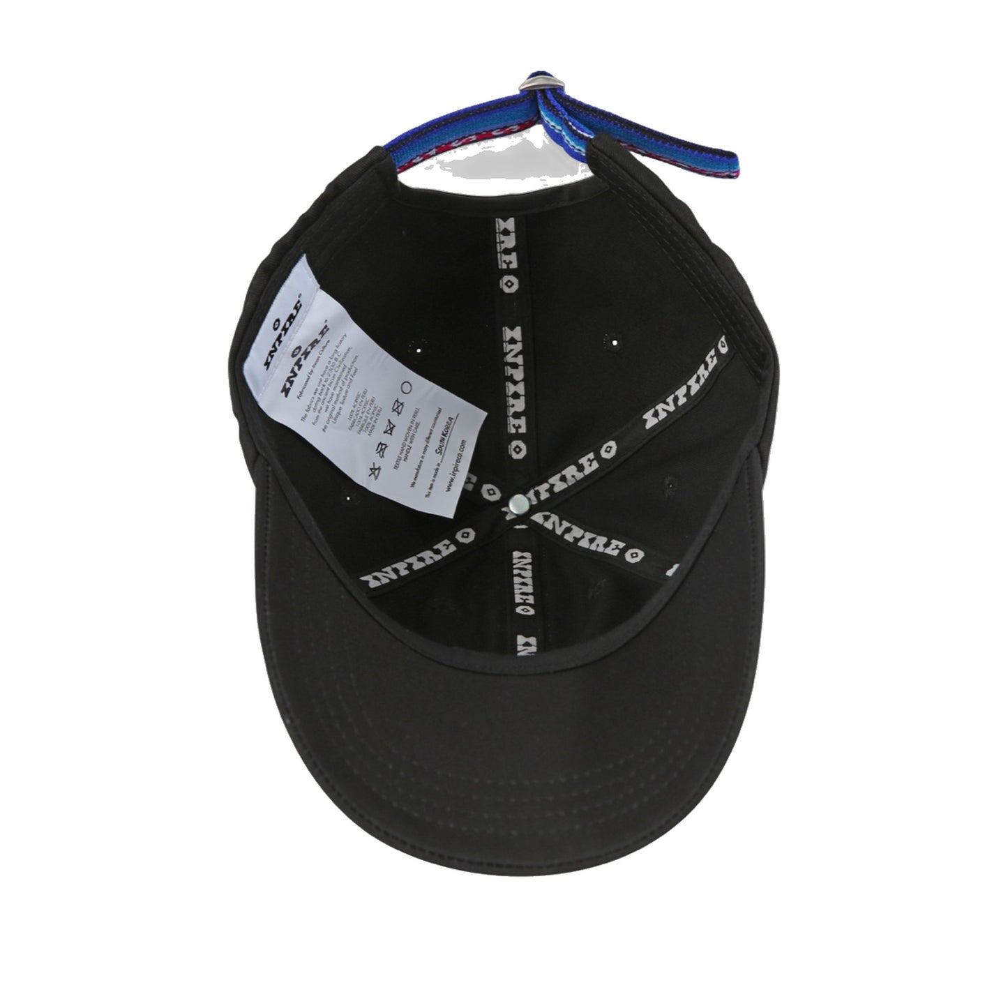 Tacna black ball cap — inside view