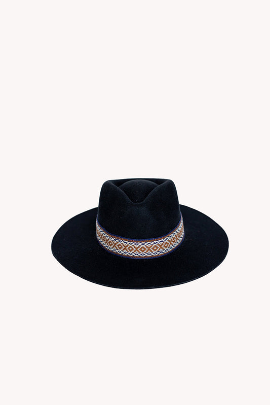 Sombrero western de fieltro de alpaca — negro