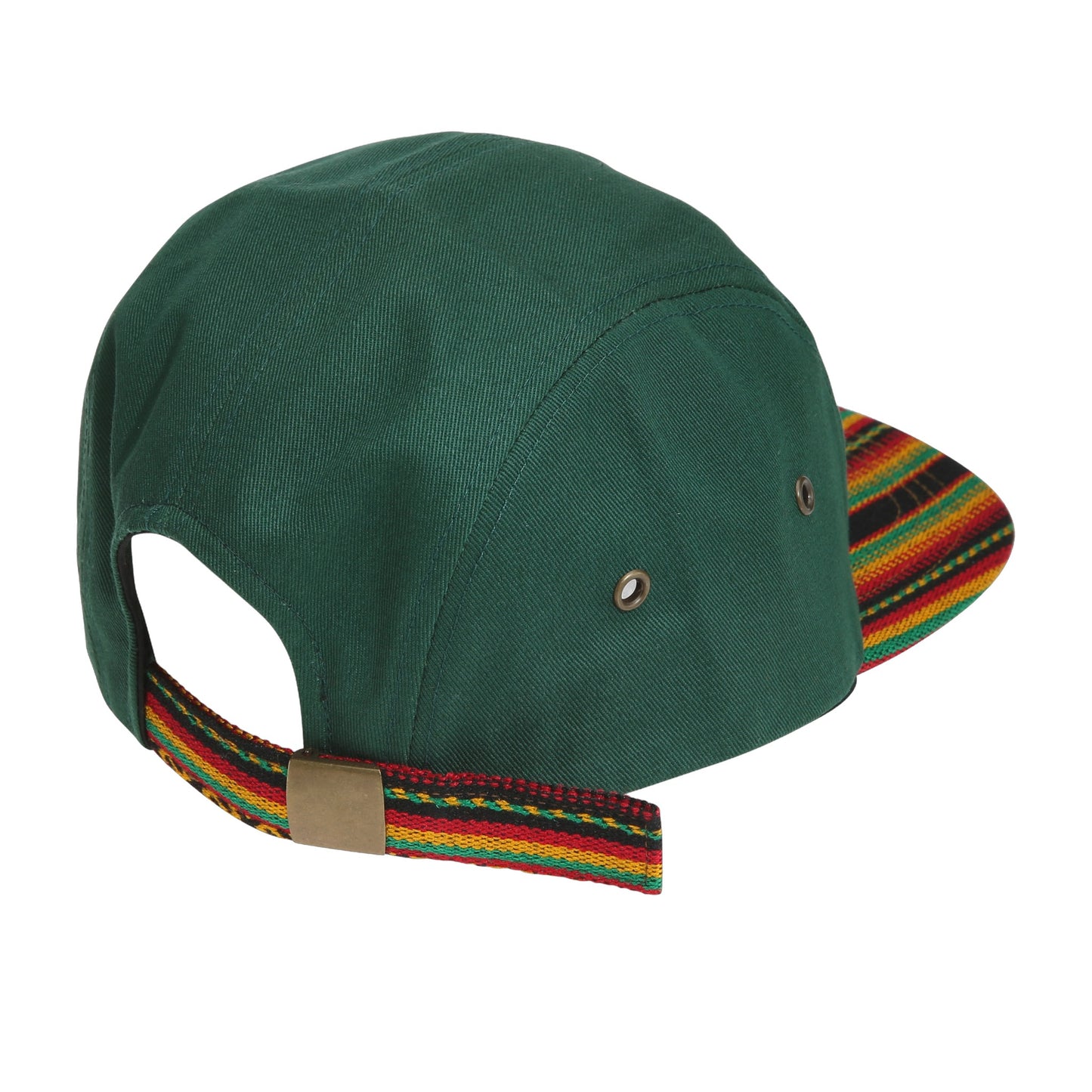 Iquitos green camp cap — back strap detail