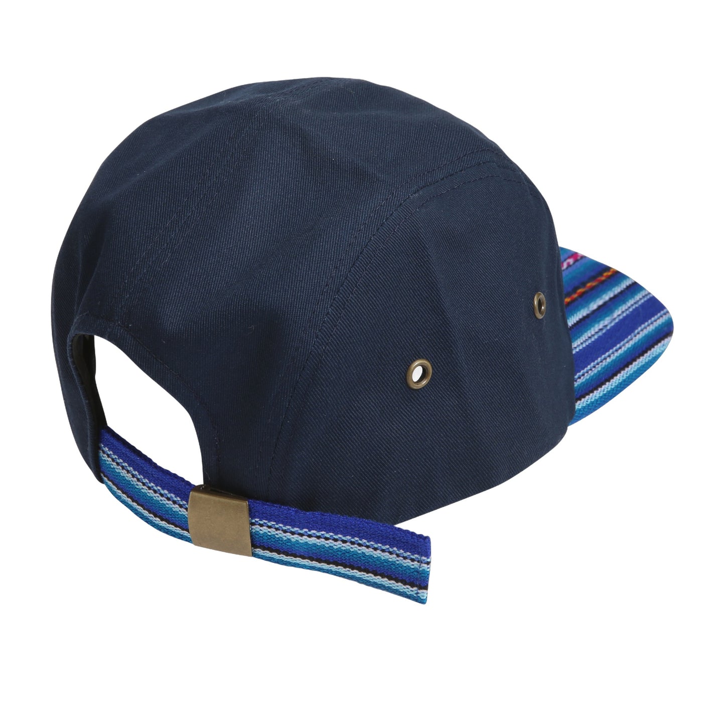 Callao navy kids camp cap — back strap detail