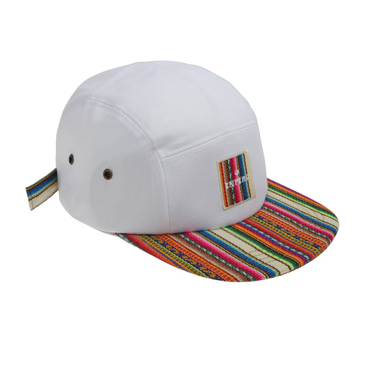 Paracas white camp cap — three-quarter view