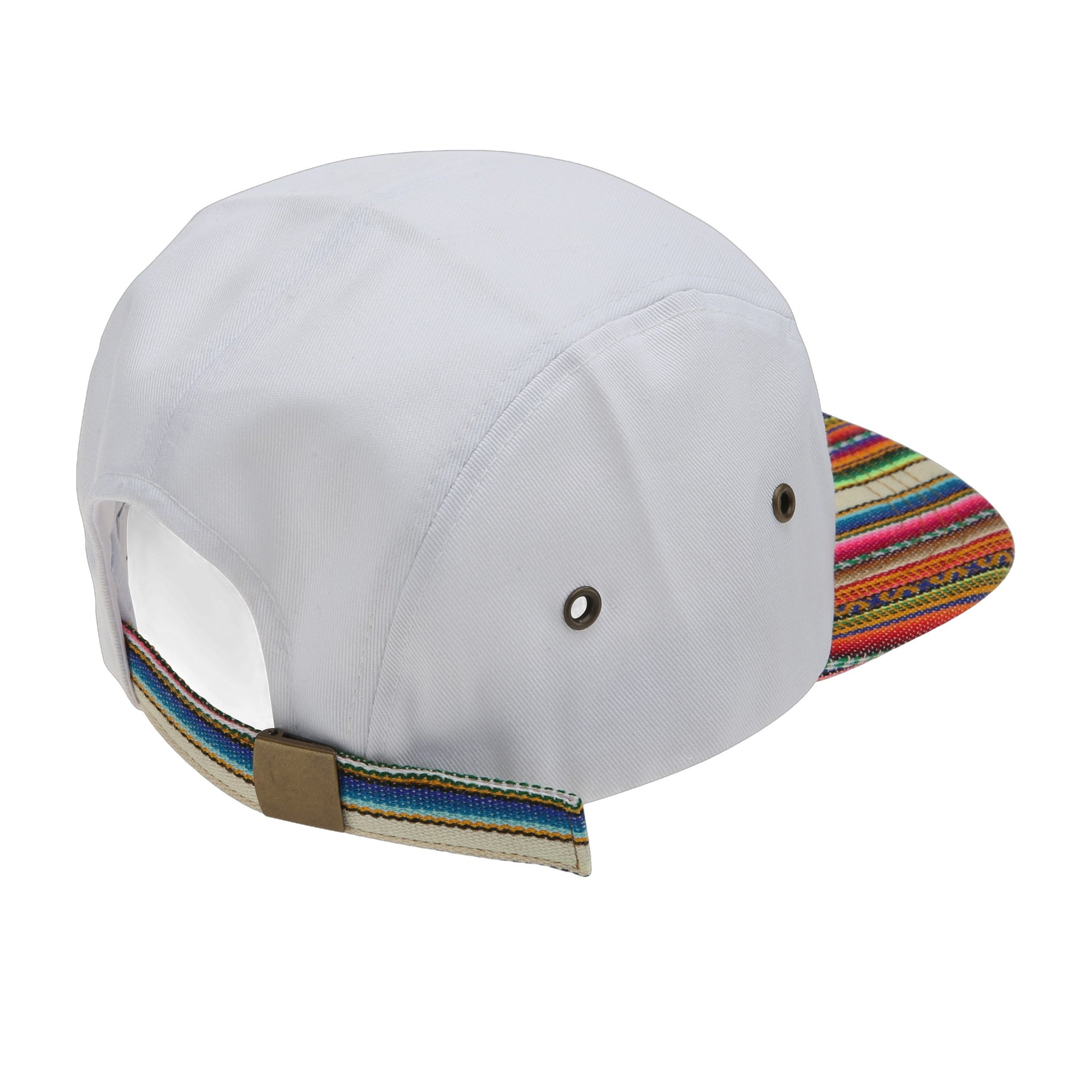 Paracas white camp cap — back strap detail