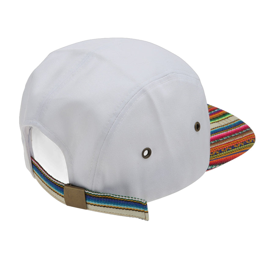 Paracas white camp cap — back strap detail